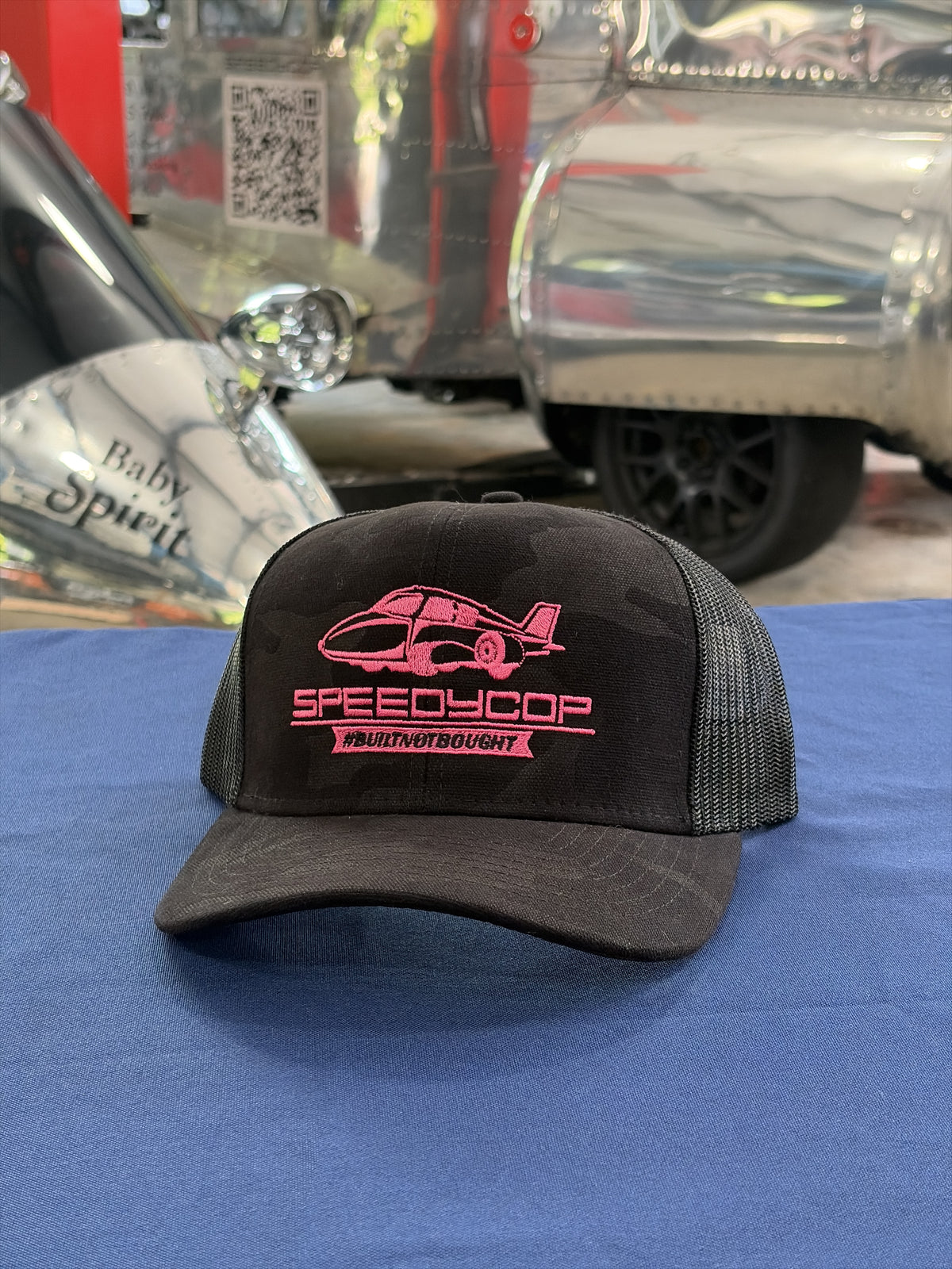 Speedcop Honor Flag Cap - Black Camo w/Pink Embroidery