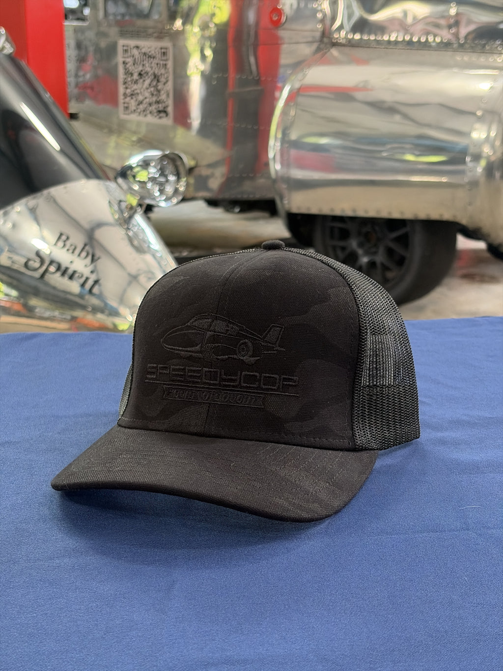 Speedcop Honor Flag Cap - Black Camo w/Black Embroidery