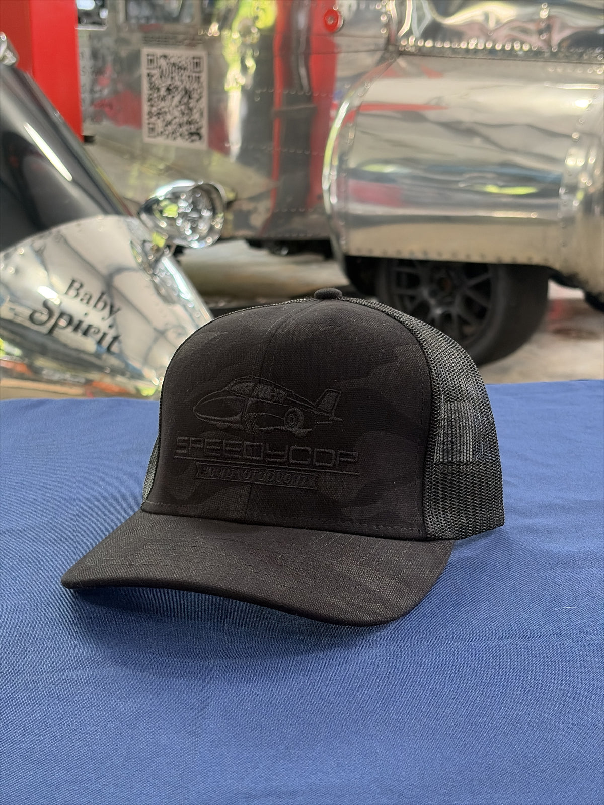 Speedcop Honor Flag Cap - Black Camo w/Black Embroidery