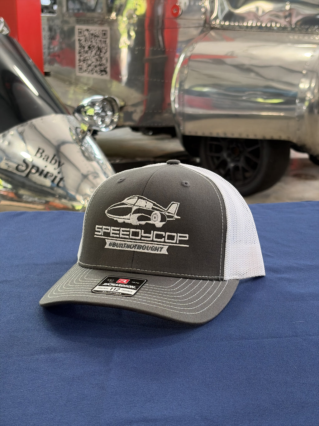Speedcop Trucker Cap - Gray w/white mesh