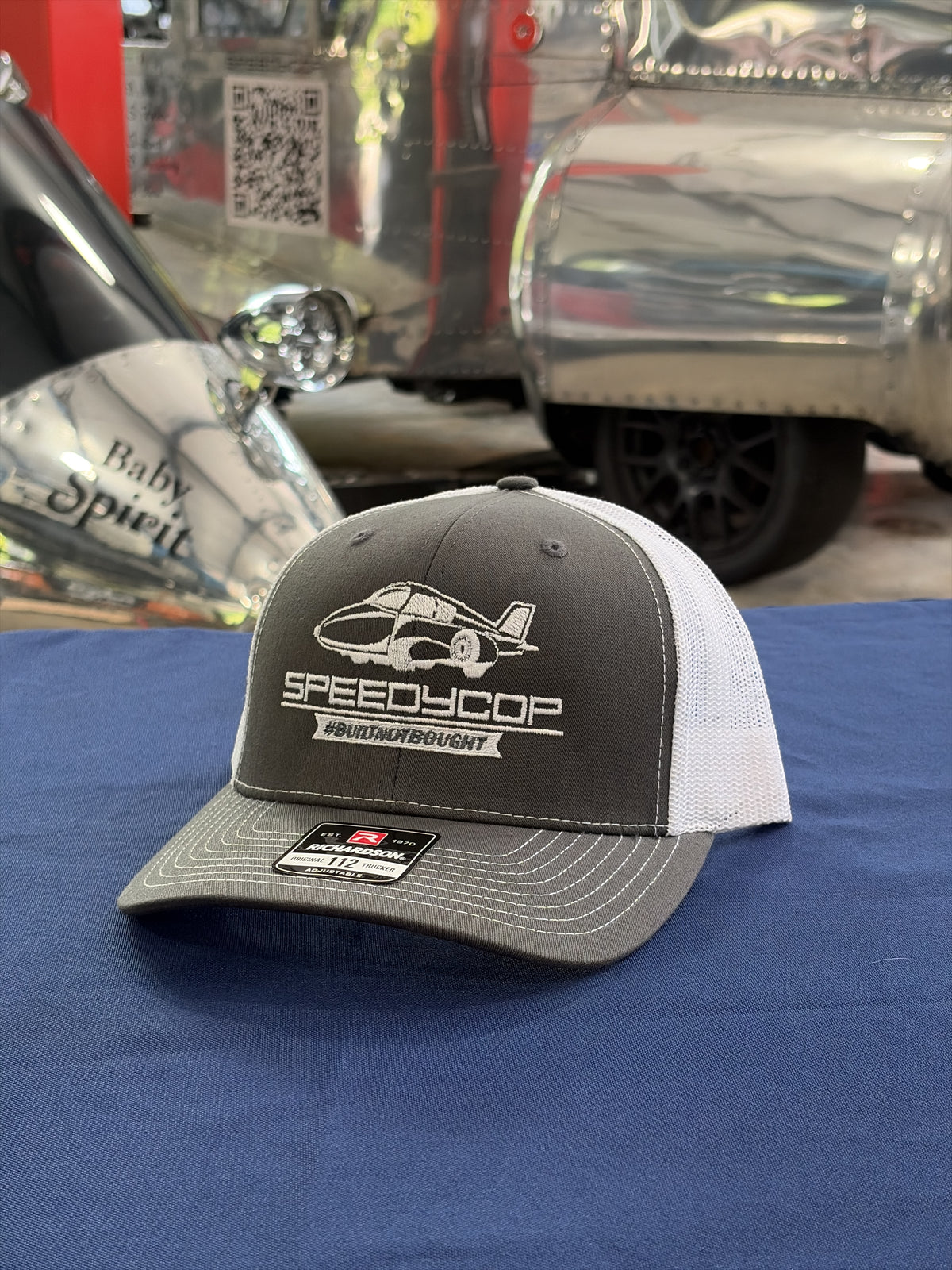 Speedcop Trucker Cap - Gray w/white mesh